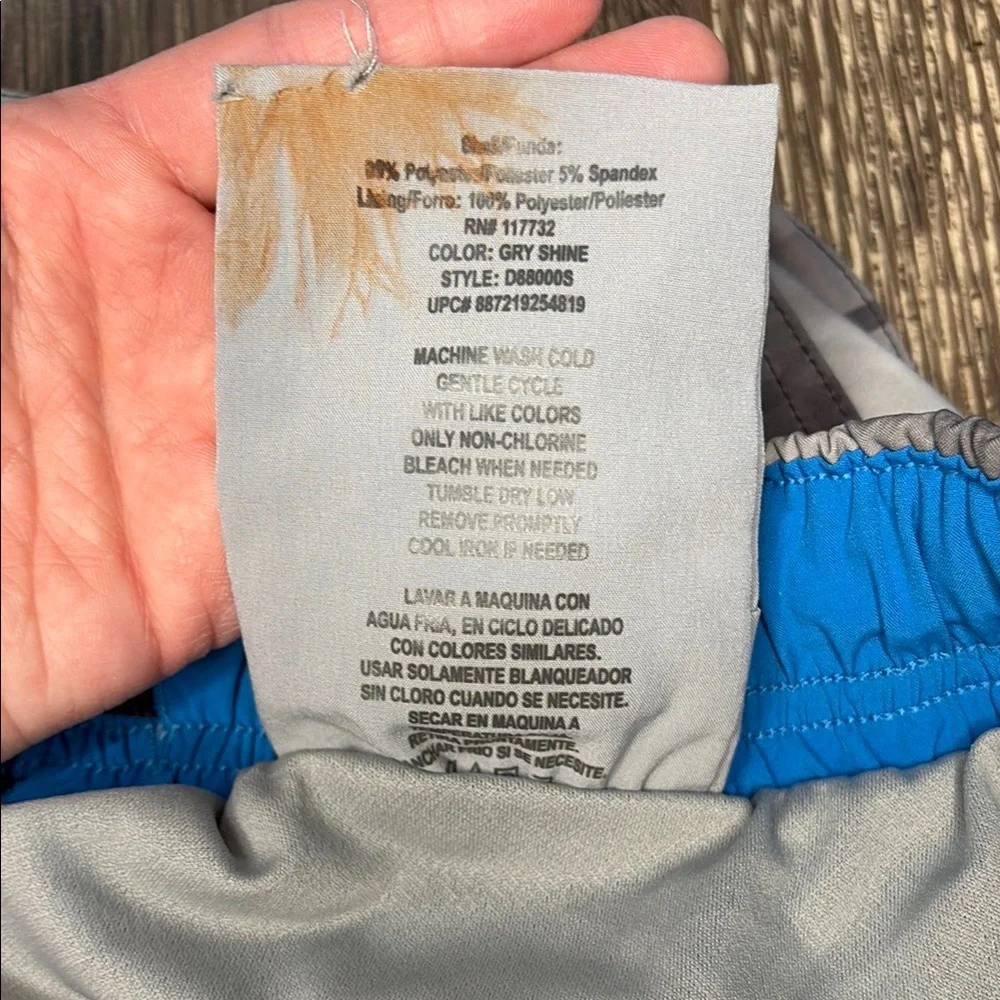ZeroXposur Men's Gray Swim Shorts with bright blue waistband size XL